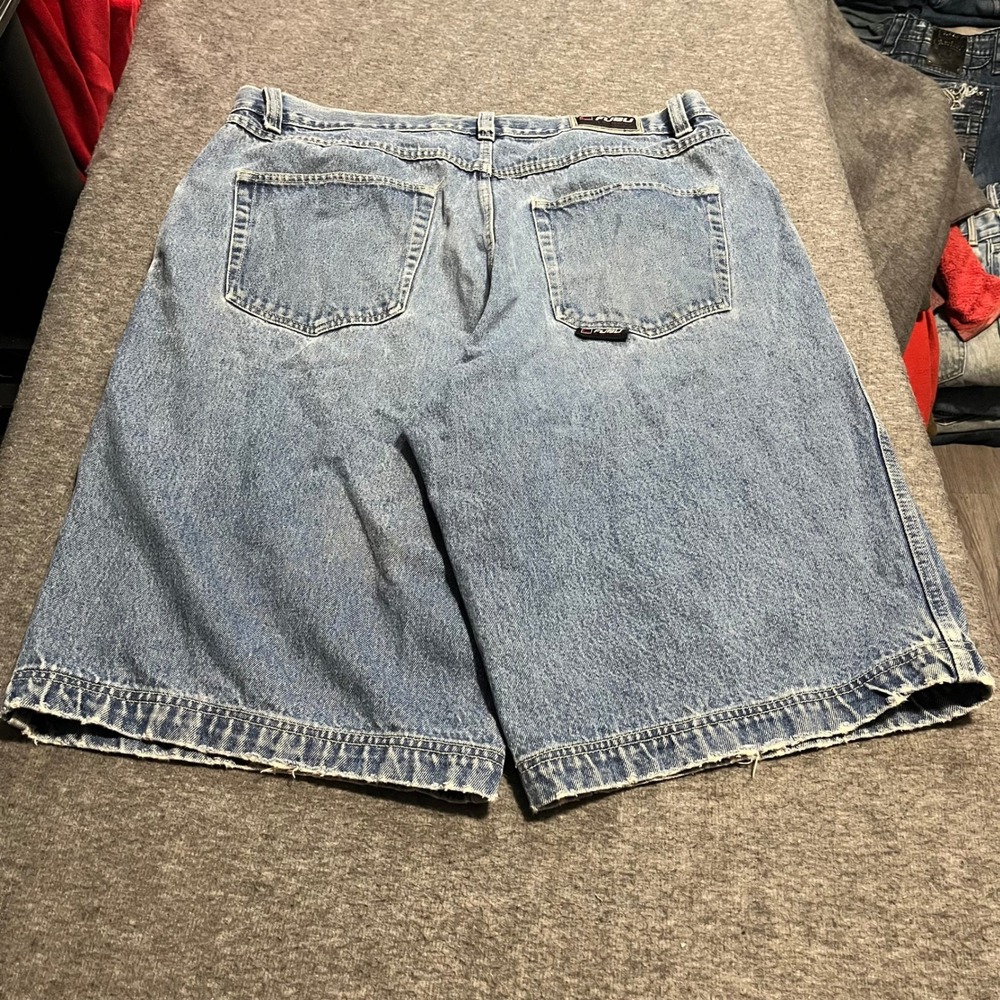 FUBU Vintage Mens Baggy Denim Shorts Light Wash Blue Size 42 Streetwear 90s Y2K